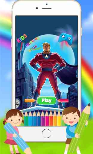 Cartoon Superhero Coloring Book - Dessin pour enfants jeu gratuit 1