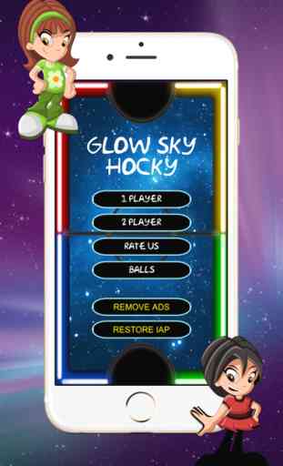 Glow Touch Air Sky Hockey Showdown Jeux Mobile HD 1