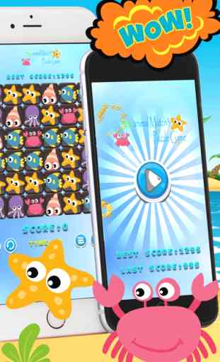 Sea animaux Match 3 Puzzle Game For Kids 1
