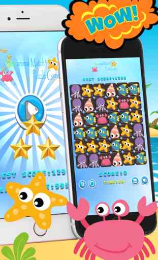 Sea animaux Match 3 Puzzle Game For Kids 2