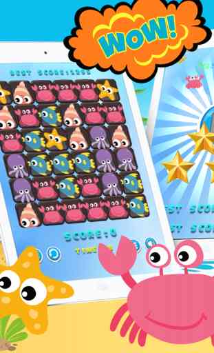Sea animaux Match 3 Puzzle Game For Kids 3