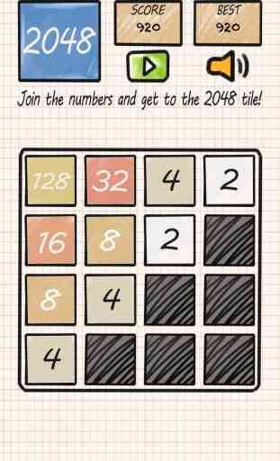 2048 -  Doodle Style Number Puzzle google 1