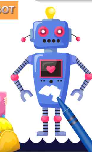 Robot Attack Paint - Robotique jeux de coloriage 4