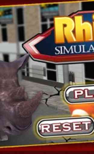 Rhino 3D Simulator - Simulateur animal sauvage et jeu de simulation de détruire la ville 3