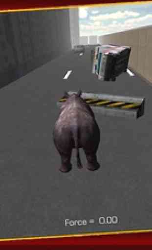 Rhino 3D Simulator - Simulateur animal sauvage et jeu de simulation de détruire la ville 4