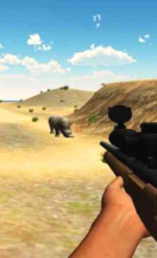 Chasseur de rhinocéros et simulateur chasse aux 3