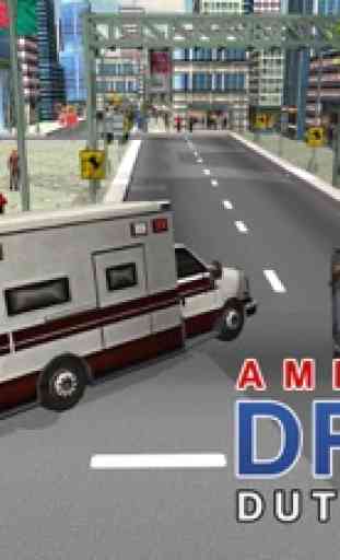 3D simulateur de conducteur d'ambulance - conduite de véhicule d'urgence et jeu de stationnement 3
