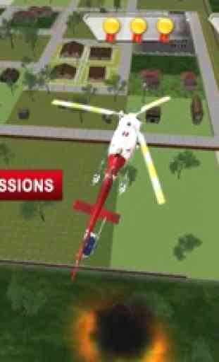 911 Ambulance Sauvetage Hélicoptère Simulateur 3D 4