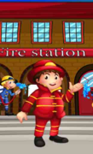 Actif! Jeu pour les tout-petits sur le service d'incendie: Jeux, puzzles et des énigmes de l'école maternelle. Apprendre avec sapeur pompier, pompiers, camion de pompiers, la police, le tuyau et plus 1