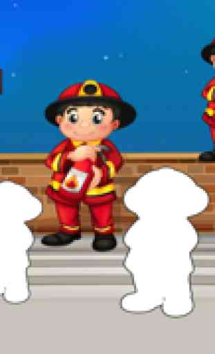 Actif! Jeu pour les tout-petits sur le service d'incendie: Jeux, puzzles et des énigmes de l'école maternelle. Apprendre avec sapeur pompier, pompiers, camion de pompiers, la police, le tuyau et plus 4