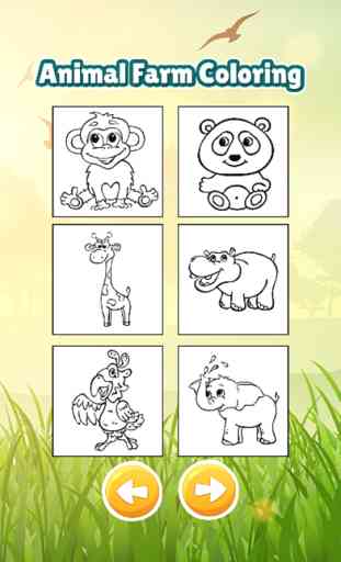 Animal in farm coloring book games for kids 2