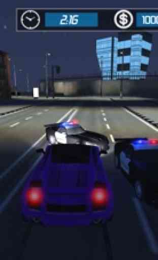 Police Voiture Échapper 3D Nuit Mode Course Chasse 3