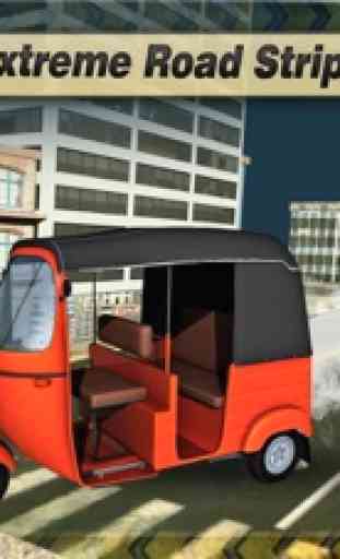 Tuk Tuk Rickshaw Transporter stationnement 3d 4