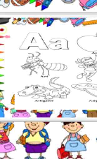 ABC Alphabets Pages de livre de coloriage Gratuit 2