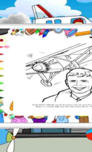 Pages de livre de coloriage d'avion pour des enfan 3