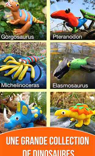 Dinosaures - wikipedia pour les enfants. La marche des dinosaures sur l'herbe. L'artisanat pour enfants à partir de pâte à modeler. 2