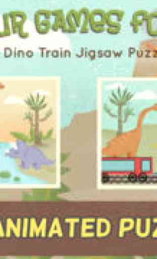 Jeu de dinosaures  pour enfants, gentil train Dino, puzzle pour les préscolaires 1