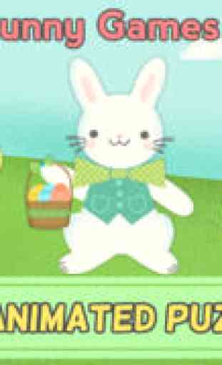 Jeux des lapins de Pâques pour enfants : les puzzles HD de chasse aux œufs de Pâques pour bambins et préscolaires 1