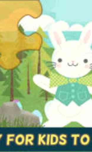 Jeux des lapins de Pâques pour enfants : les puzzles HD de chasse aux œufs de Pâques pour bambins et préscolaires 2
