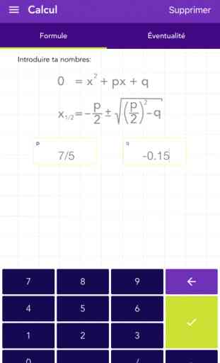 Résoudre math - la formule PQ 1