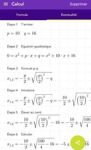 Résoudre math - la formule PQ 2