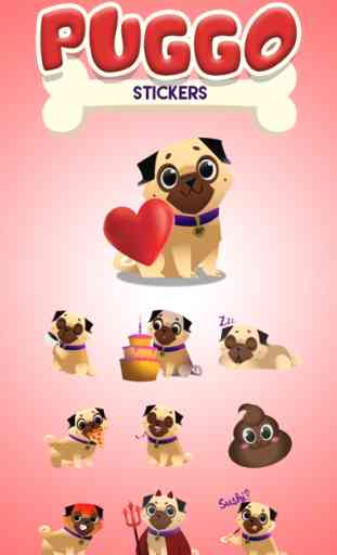 Dog Pugs - Animated Stickers 1