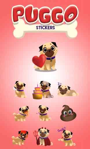Dog Pugs - Animated Stickers 4