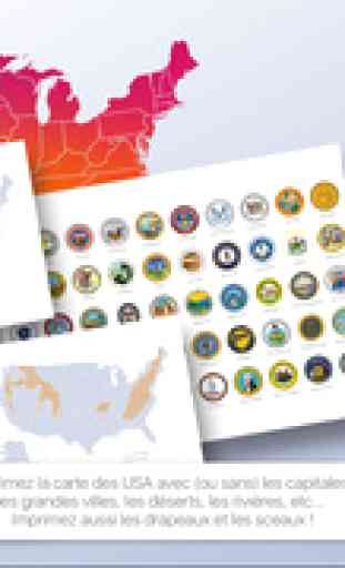 Jeu Gratuit de Géographie des USA : Apprendre la géo des Etats-Unis d'Amérique avec cette app gratuite en français - GeoKids 3
