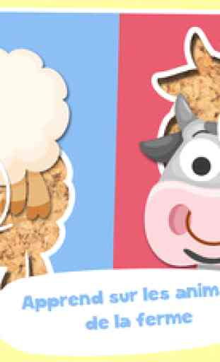 Joue Gratuit avec les cartoons des animaux de la ferme Jeu Puzzle pour bébés et enfants d`âge préscolaire 1