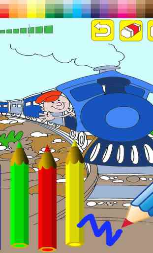 Peinture à l'exercice et à colorier train pour enfants d'âge préscolaire 3