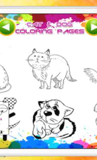 jeu chien et le chat livre à colorier pour le préscolaire 3