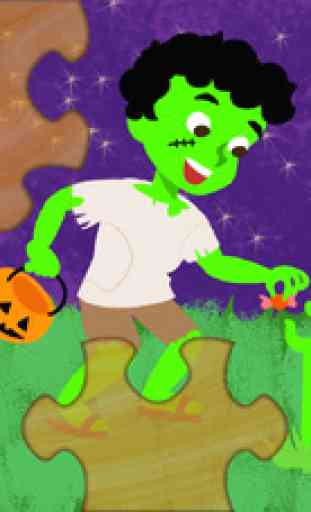 Puzzles d'Halloween pour Enfants 2: fantômes, Jeux de Zombie et de sorcière pour petits garçons et filles 3