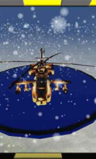 Gunship Chopper en Snowy Mountains Simulation 4