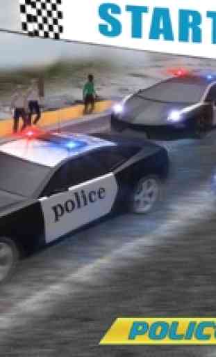 Police Chasse Colline Voiture 3D: Flics Courses 2