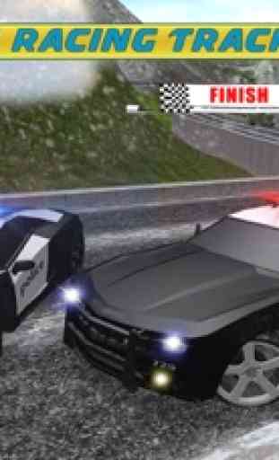 Police Chasse Colline Voiture 3D: Flics Courses 4