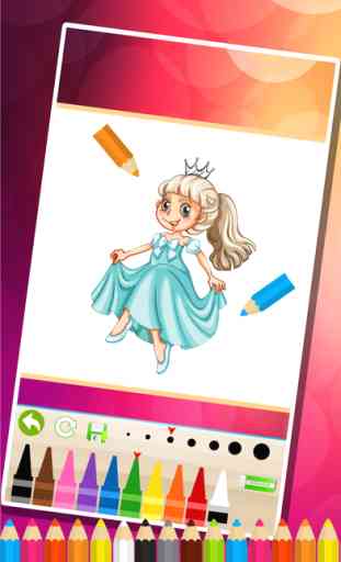 princesse des pages à colorier - Jeux de peinture pour les enfants 4