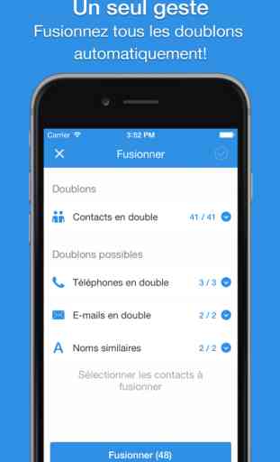Smart Merge - Nettoyeur de contacts en double pour les comptes iCloud Gmail Facebook & Google 3