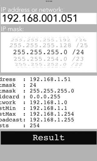 IPMask - calculateur d'adresse de réseau 4