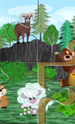 Puzzles pour enfants avec des animaux - drôle de forme libre pour l'éducation jeu des correspondances pour garçons, filles enfants en bas âge et d'âge préscolaire 2