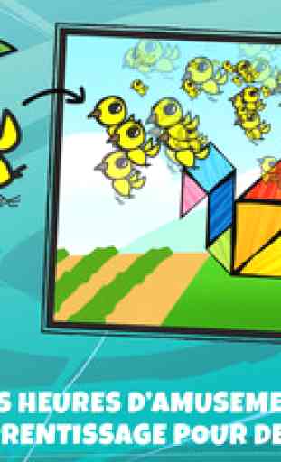 Puzzles Tangram Pour Enfants: Animaux de la ferme 3