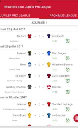 Résultats pour Jupiler Pro League 2017 / 2018 4