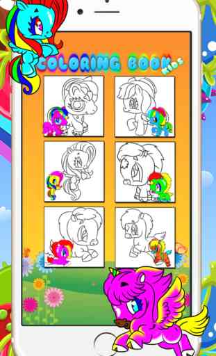 jeux poney livre de coloriages pour enfants facile 1