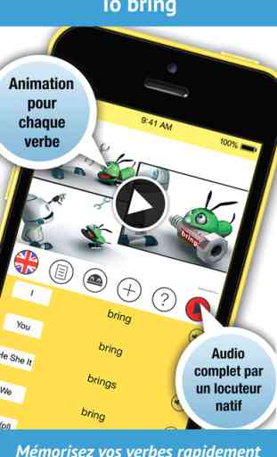 LearnBots anglaise verbes - Audio complet par un locuteur natif. 1
