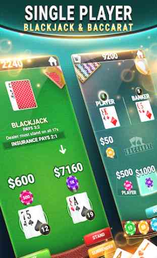 Blackjack & Baccarat - Jeu de Carte du Casino 1
