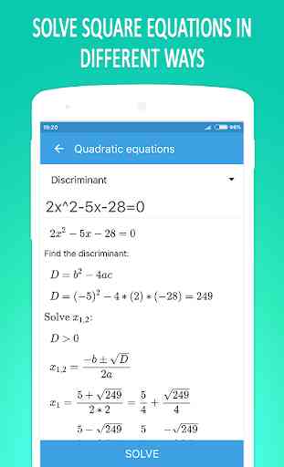 Calculatrice d'équation Math 2