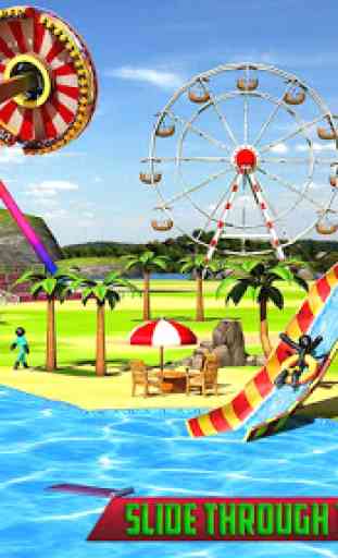 L'eau Faire glisser Stickman Amusement parc 3