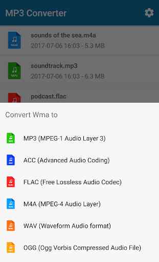 MP3 Convertisseur (musique ogg flac wav wma aac) 2