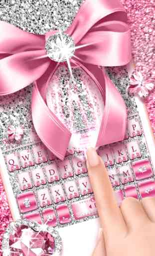 Nouveau thème de clavier Pink Bow Diamond Luxury 1