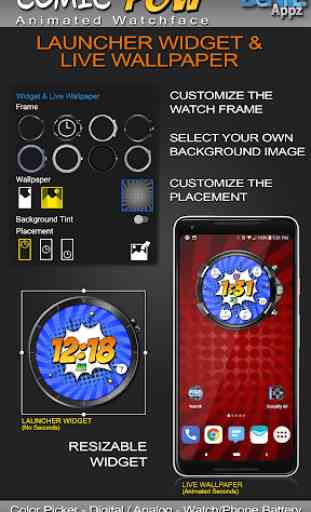 Comic Pow HD Watch Face Widget & Live Wallpaper 2