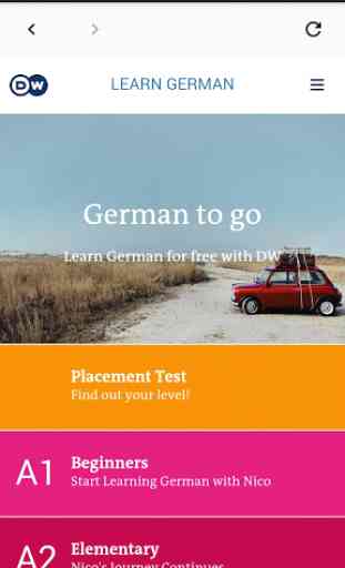 DW Learn German - A1, A2, B1 and placement test 1